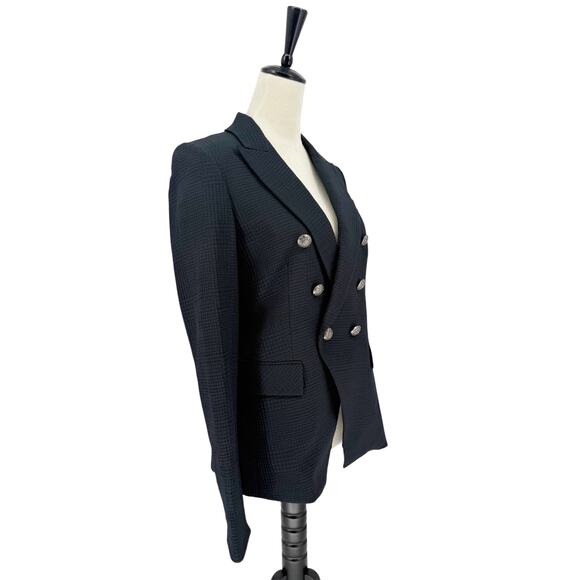 Veronica Beard Miller Dickey Jacket Navy Blue and Black Textured Blazer Size 6 - Picture 7 of 11